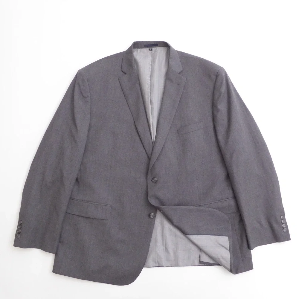 Jos A Bank Mens Sport Coat Gray 1905 Tailored Fit 100% Wool Big & Tall 52L